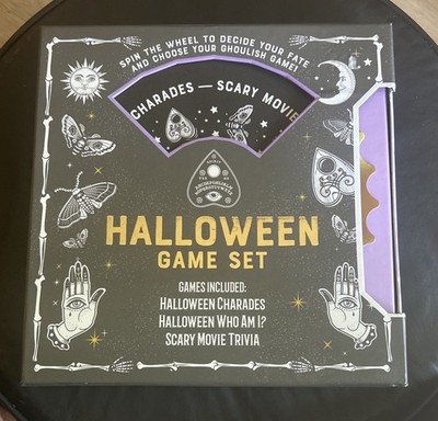 Professor Puzzle Halloween Game Set Charades Scary Movie Trivia Who Am I Spooky
