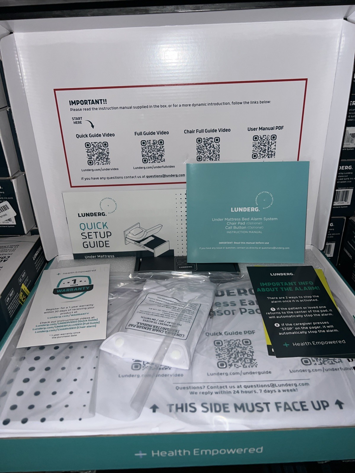 Lunderg Under Mattress Bed & Chair Alarm Pad Wireless Alert & Monitor System