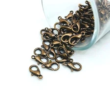 7x12mm Copper Lobster Claw Clasps - US Seller