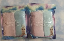  4 PCS Microfiber Hair Towels Turban Wrap for Wet Hair Drying Hair Anti Frizz