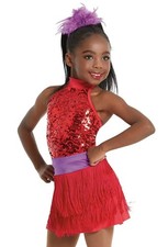 Dance Pre-Owned Costume Intermediate Child Red Weissman 11948 Jazz Tap Latin