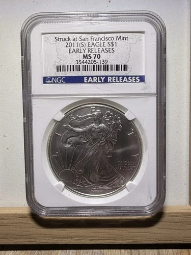 2011 (S) Silver Eagle NGC MS70 Early Releases Struck at San Francisco