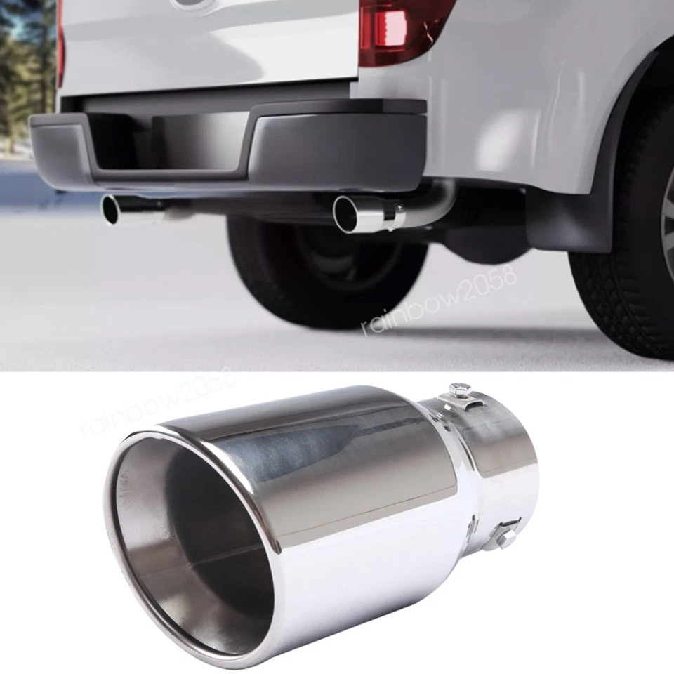 Car Exhaust Pipe Tip Rear Throat 38-76mm Muffler StainlessSteel For Nissan Versa - Imagem 4 de 4