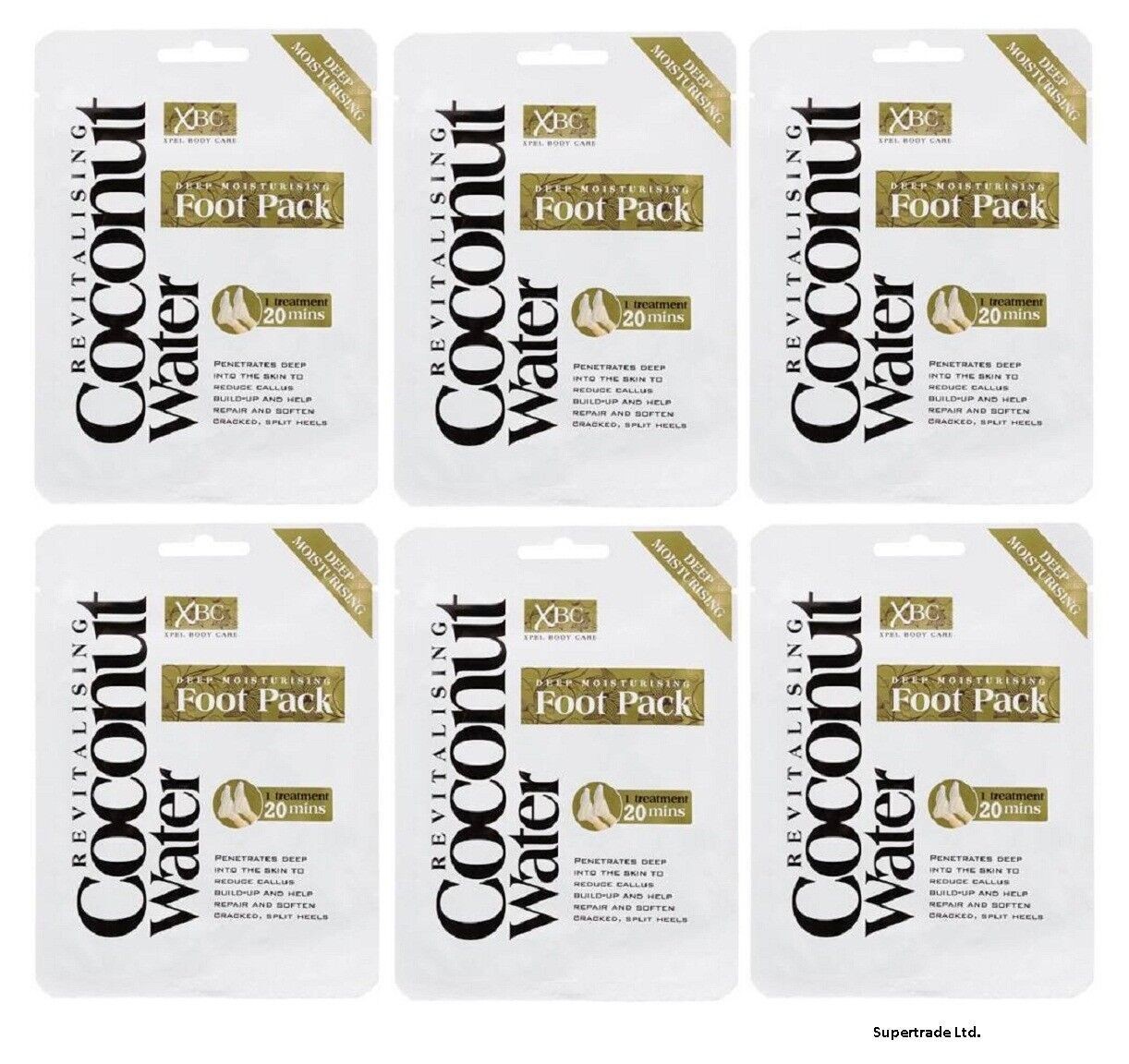 Xpel Body Care Coconut Water Deep Moisturizing Foot Pack 1 Treatment - Pack of 6 - Image 7