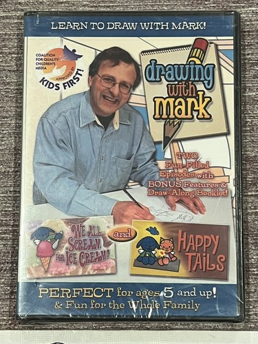 Drawing with Mark : We All Scream for Ice Cream! / Happy Tails ( DVD ) Brand New - Picture 2 of 4