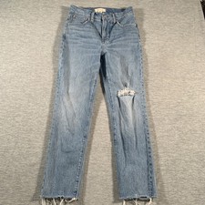Madewell Jeans Womens 26 The Perfect Vintage Crop Distressed High Rise Denim Pan