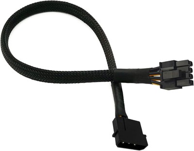 Molex IDE 4 Pin Male to PCIe 8(6+2) Converter black and yellow 