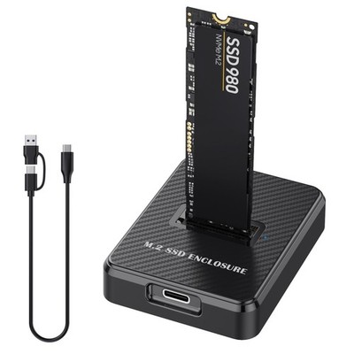 NVMe & SATA M.2 Reader/Writer, M.2 SSD to USB-A/C Reader Adapter Compatible w...