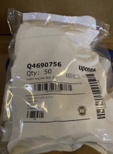 Uponor ProPEX Ring with Stop 1/2 in Q4690512 PEX-A Expansion Rings 50 Pack New