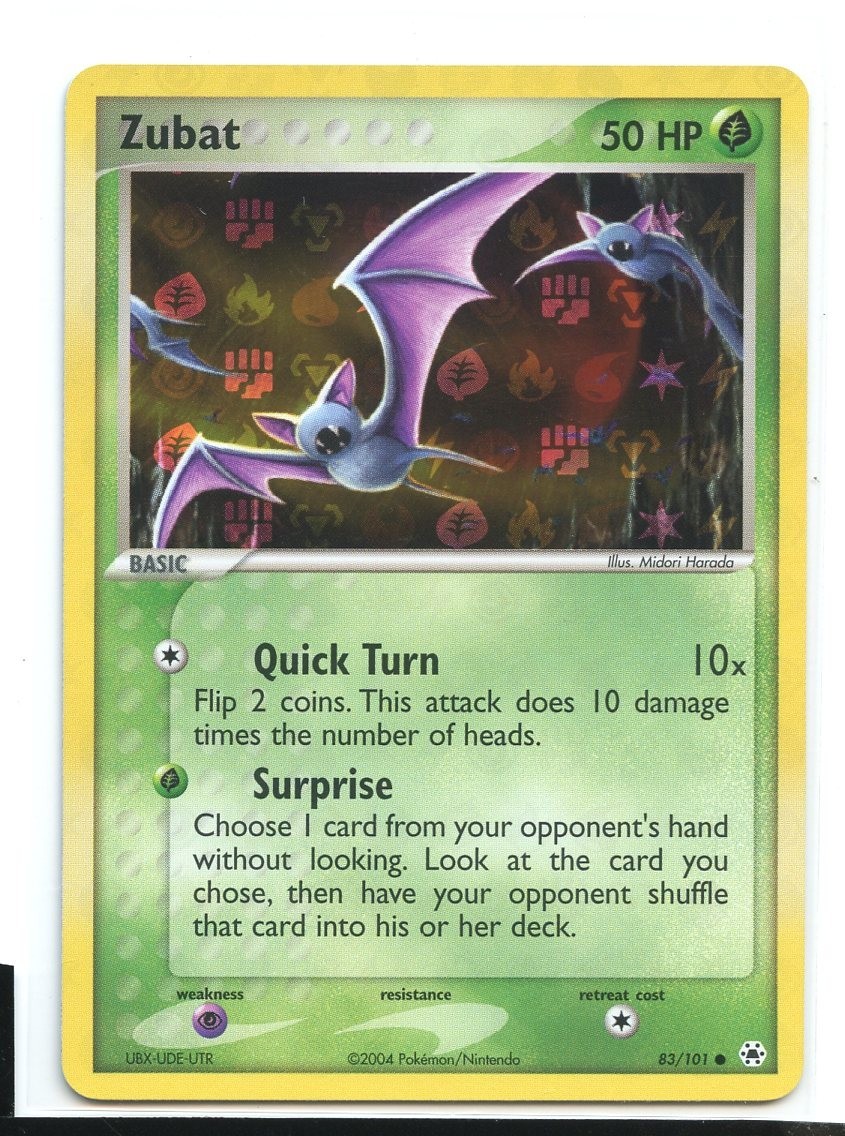 Zubat Reverse Holo Common NM 83/101 EX Hidden Legends Pokemon