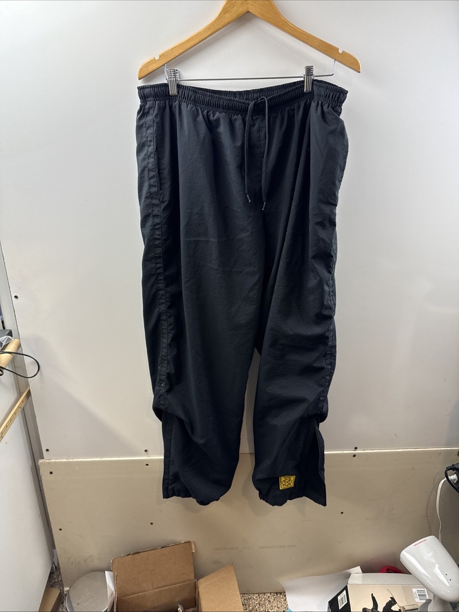 Vintage Nike Pants Mens XL Black Yellow Cycling Oregon Zip Up Caff  Y2K