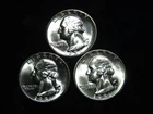 1951PDS  Brilliant Uncirculated 90% Silver Three Coin Washington Quarter Set DF3