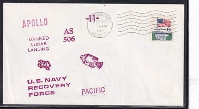 Apollo 11 Bergung HBS USS Hornet Navy Cachet, USS Hornet mittel  24.07.69