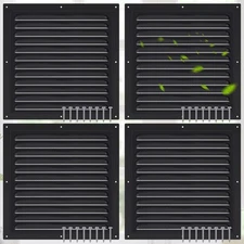 4 Pcs Aluminum Attic Vents 12" x 12" Metal Gable Wall Mesh Shed Vent with Scr...