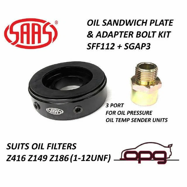 SAAS SGAP3 SFF112 Oil Adaptor Sandwich Plate F/Oil Temp Press for Z416 Z149 Z186