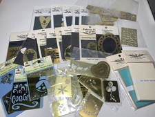 Brass Embossing Template Stencils Mixed Designs Brands Lot Of 42- Used New