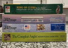     4 Puzzle Lot, 500 - 550 pieces each, Great Value Pack, Crabs, Ocean Fish    