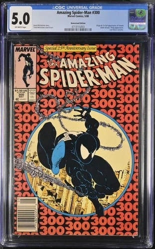 AMAZING SPIDER-MAN 300 CGC 5.0 NEWSSTAND VARIANT V1 1988 ORIGIN & 1ST FULL VENOM