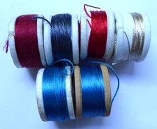 Lot of 6 Vintage Silk Thread Size D - Talon, Corticelli - fly fishing