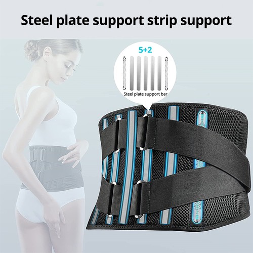 Back Waist Support Lower Lumbar Belt Brace Adjustable Pain Relief for Men Women - Picture 5 of 27