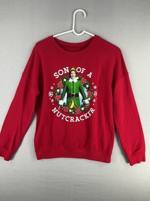 Elf Movie Son of a Nutcracker Red Christmas Sweatshirt Small S Holiday