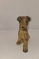 Vintage Cast Iron Hubley Dog Bank – Wire Fox Terrier – 1930s Still Bank