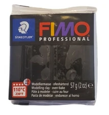 Lot of 4 Fimo Professional Soft Polymer Clay 2oz-Black