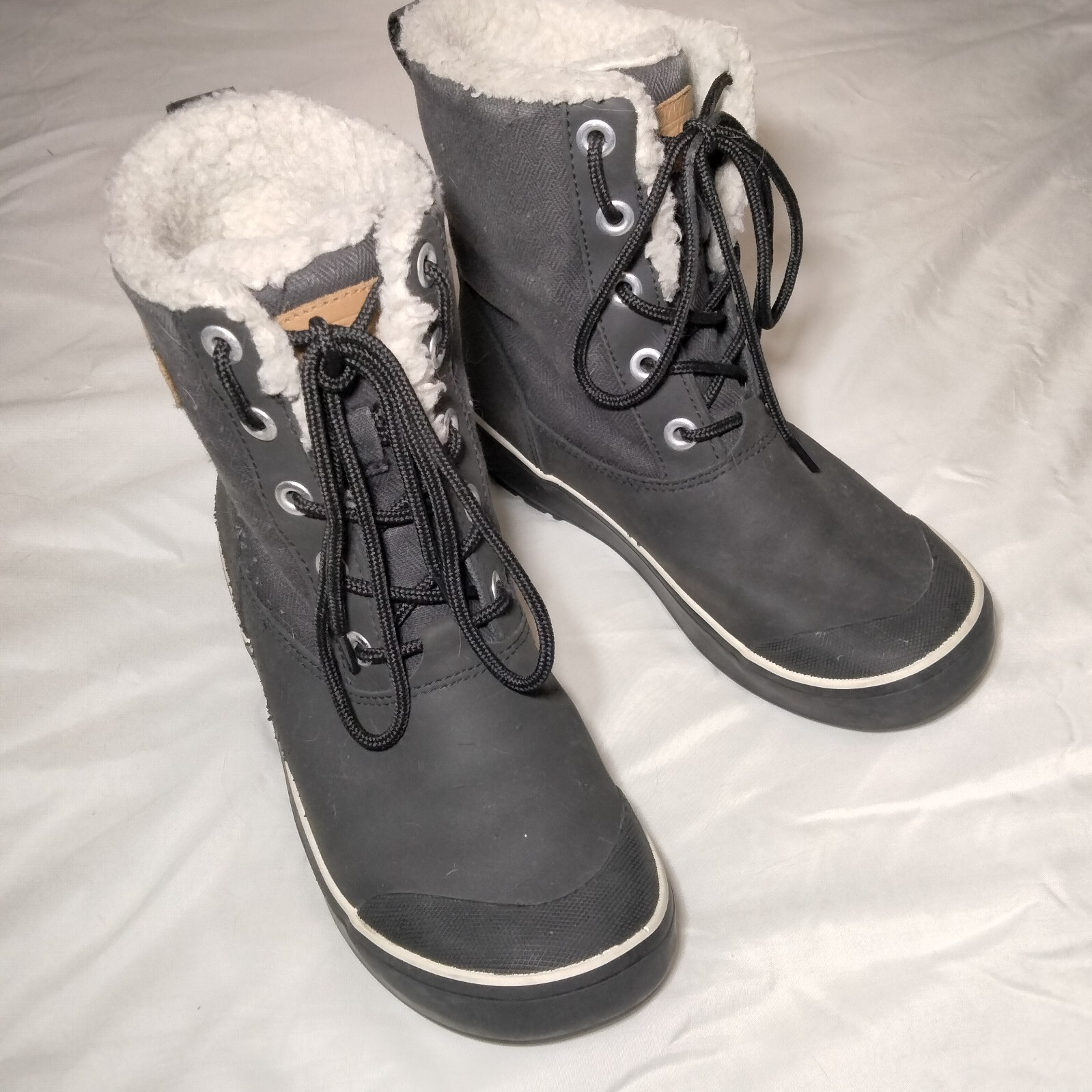 Stivali invernali KEEN da donna neri in pelle tessile impermeabili taglia 6