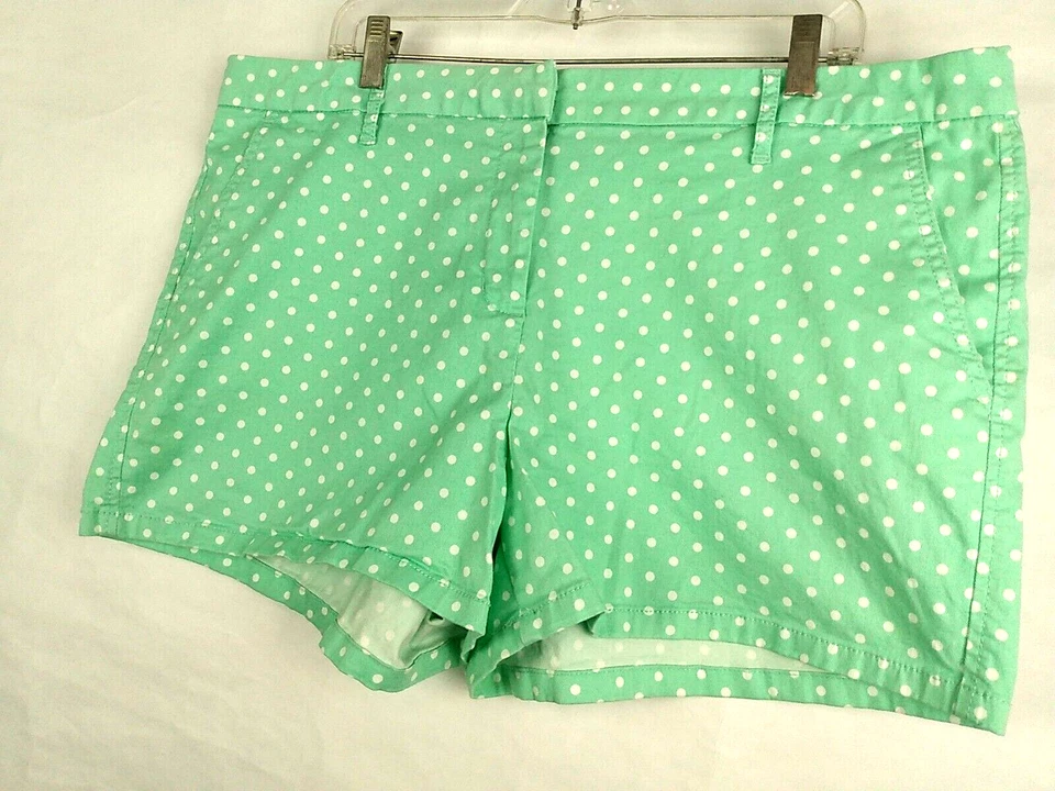 Elle Womens Mint Green Poka dot Shorts Size 16 - Image 3 of 4