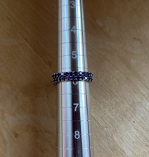 Set of 2 Amethyst Band Rings, Sterling Silver, 1.00 cttw Each, Size 6