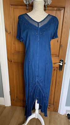 Ladies Blue Maxi Dress by CLine Size M from India  **SALE**