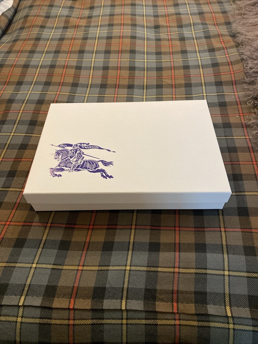 Burberry Equestrian Knight Med. Box, Plaid Gift Wrap, 14”x Burberry Equestrian Knight Med. Box, Plaid Gift Wrap, 14”x