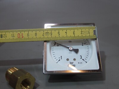 Jumo Manometer   0-3 bar Druckmesser Schalttafel Einbau 2 Gewinde grössen