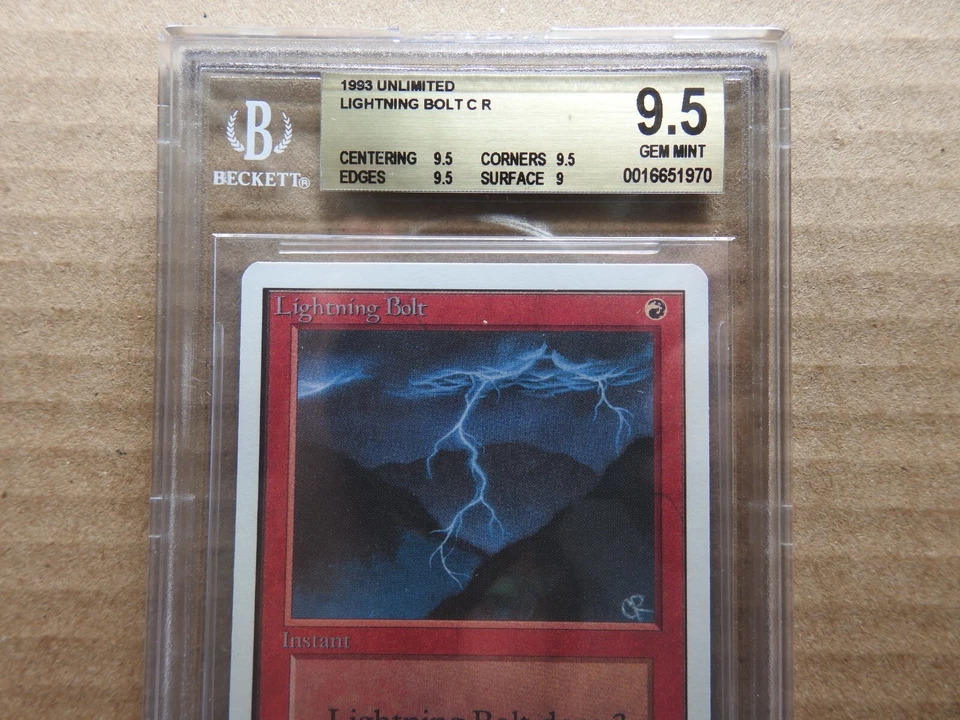 Lightning Bolt BGS 9.5 GEM MINT [Unlimited] Mtg Magic Free Tracking! - Image 2 of 4