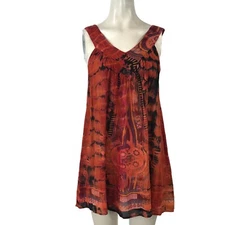 GREATER GOOD - WOMEN'S S/M - ORANGE SLEEVELESS V NECK TOP