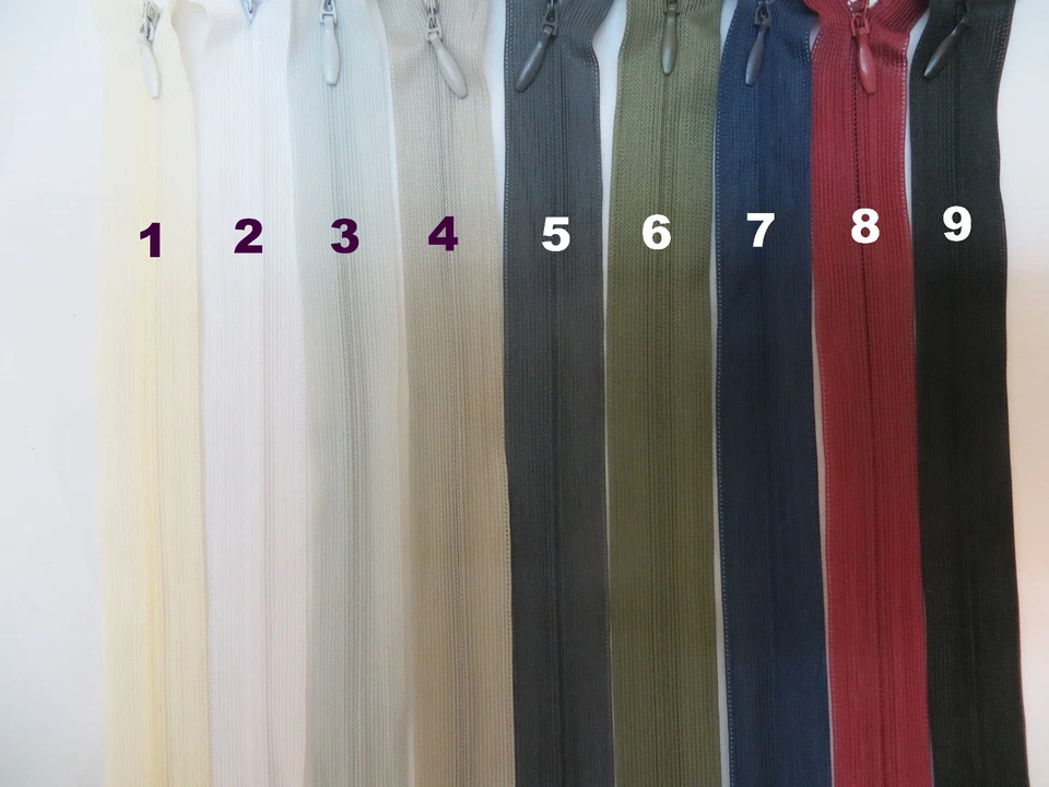 KURZWAREN12 Reißverschluss Nahtverdeckt , Länge 25 cm Spirale, Nicht Teilbar