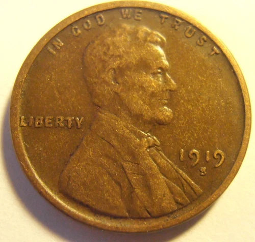 1919 S Lincoln Cent - Better Grade, good value Wheat Cent (19SGC1)