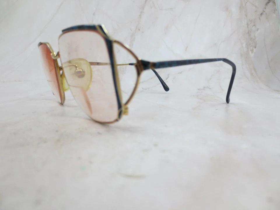 Marco de gafas Geoffrey Beene GB-1027 para mujer dorado azul borde completo 57-13-135 Foto 2 de 4