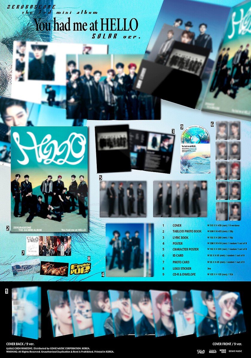ZEROBASEONE アルバム 開封済 未開封 10枚セット solar ZEROBASEONE [YOU HAD ME AT HELLO] 3rd Mini Album SOLAR Ver/CD+Book