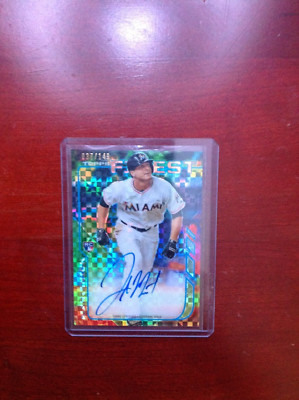 Jake Marisnick - 2014 Topps Finest XFRACTOR Auto /149 Miami Marlins #RA-JMA