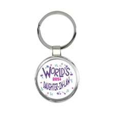 Worlds Best DAUGHTER-IN-LAW : Great Gift Keychain Floral Birthday Family