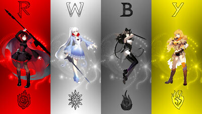 Anime girls rwby ruby rose yang xiao long weiss schnee playmat gaming mat