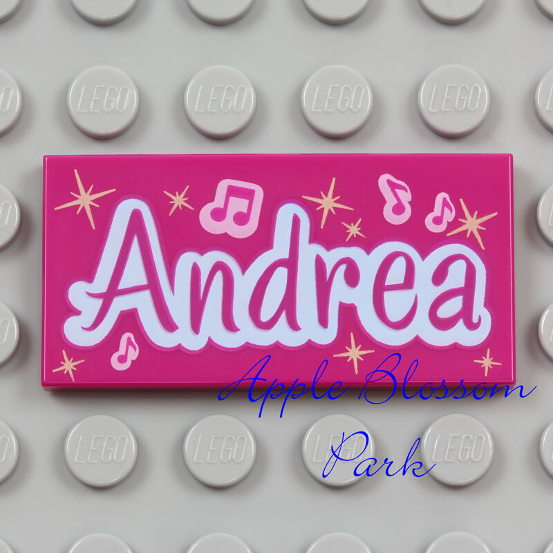 NEW Lego Friends ANDREA TILE - Magenta 2x4 Minifig Pink Sign w/Music Notes 3932