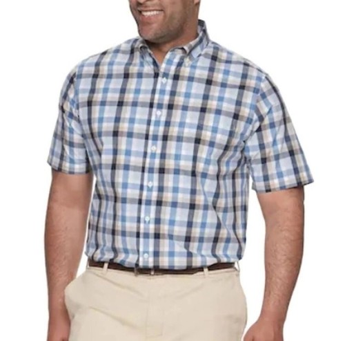 Croft & Barrow Men's Short Sleeve Shirt Big Tall Classic-Fit Easy Care 2XLT NWT