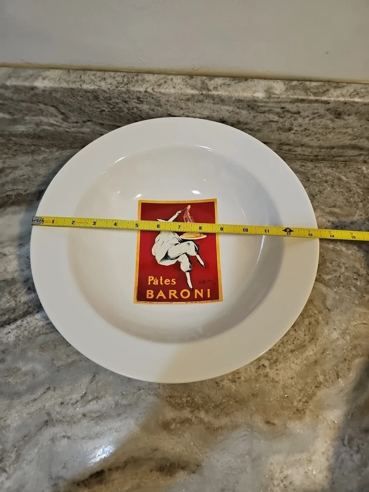 Pottery Barn Vintage Posters Pasta Bowl 14" Pates Baroni Round Servingware - Image 4 of 4
