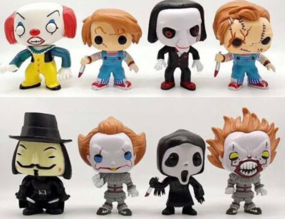 4'''' Vinyl Halloween Horrorfiguren WÄHLEN - Chucky Billy IT Ghost Gesichtssäge