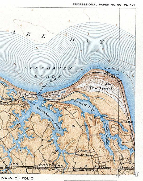 1908 NORFOLK VA WILLOUGHBY SPIT elecric rr LYNNHAVEN ROADS broad bay