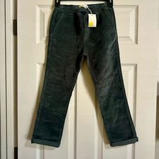 Mini Boden New Boys Size 9Y Greenish Grey Corduroy Drawstring Pull On Slim Pants