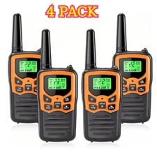 4Pcs Long Range Walkie Talkie Two Way Radio Charge Headset Waterproof for Hiking