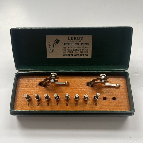 Vtg K&E Leroy Lettering Pens Keuffel & Esser Drafting Kit 3231 W/ 8 ...